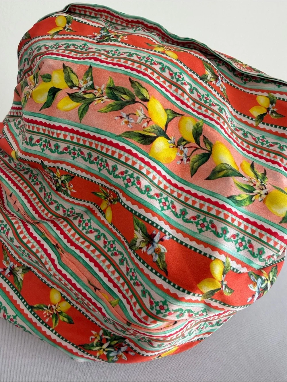 SLIP Pure Silk Turban - Portofino Print Lemon Motif - NEW